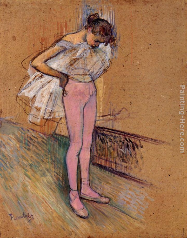 Dancer Adjusting Her Tights painting - Henri de Toulouse-Lautrec Dancer Adjusting Her Tights art painting